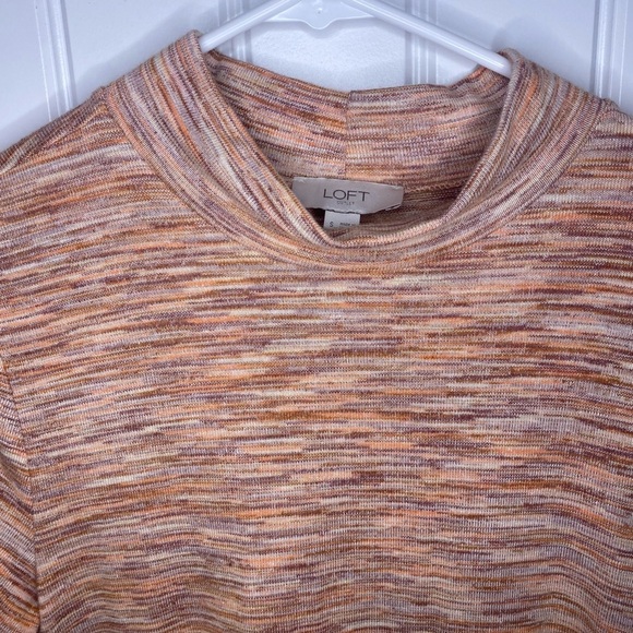 Loft mock turtle neck short sleeve marbled dress - Picture 3 of 7